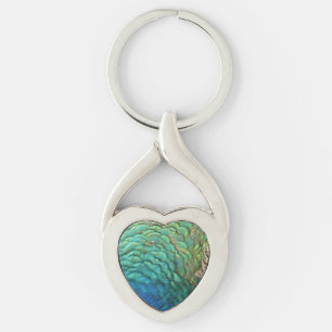 Peacock Feathers I Colourful Abstract Nature Desig Key Ring