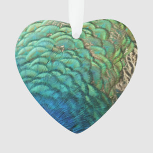 Peacock Feathers I Colourful Abstract Nature Desig Ornament