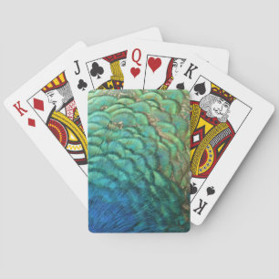 Peacock Feathers I Colourful Abstract Nature Desig Playing Cards