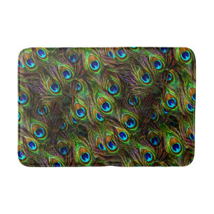 Peacock Feathers Invasion Bathmat