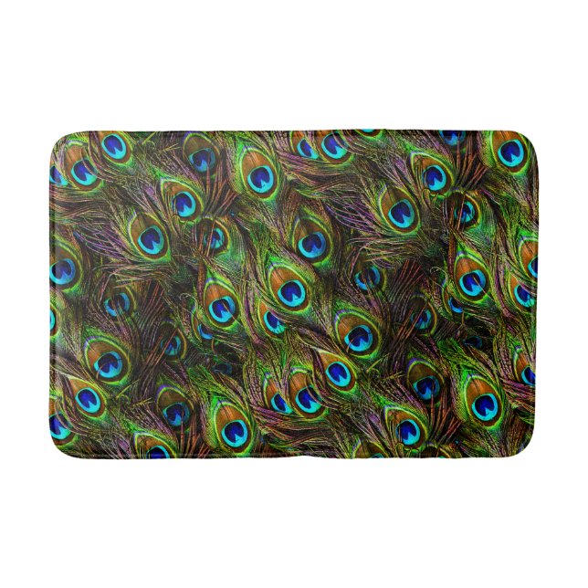 Peacock Feathers Invasion Bathmat (Front)