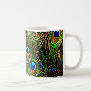 Peacock Feathers Invasion Coffee Mug