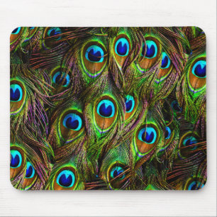 Peacock Feathers Invasion Mouse Pad