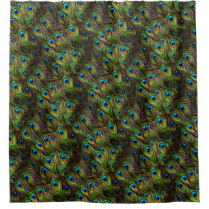 Peacock Feathers Invasion Shower Curtain