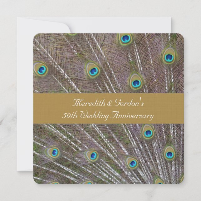 Peacock Feathers Invitation (Front)