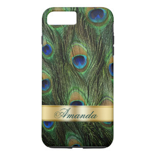 Peacock Feathers iPhone 7 Plus Monogram Case