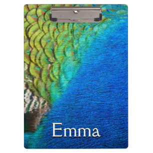 Peacock Feathers IV Colourful Abstract Nature Clipboard