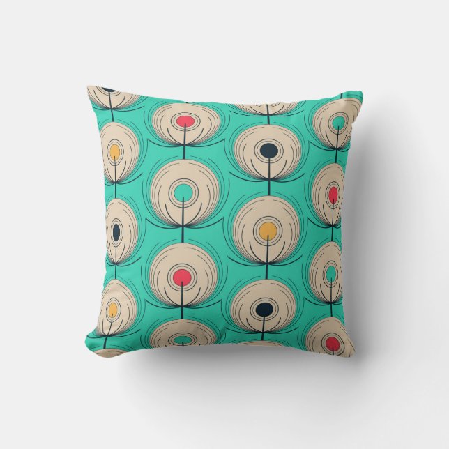 Peacock Feathers: Ivory Blue Fantasy. Cushion (Front)