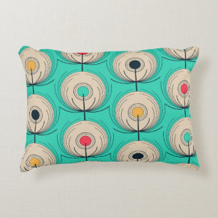 Peacock Feathers: Ivory Blue Fantasy. Decorative Cushion
