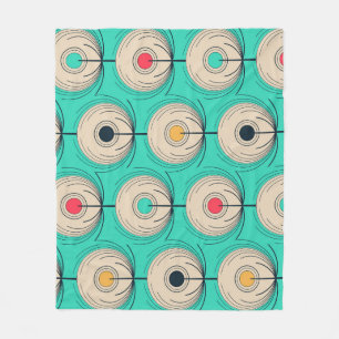 Peacock Feathers: Ivory Blue Fantasy. Fleece Blanket