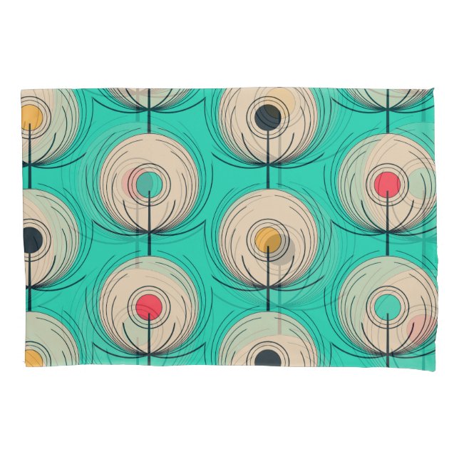 Peacock Feathers: Ivory Blue Fantasy. Pillowcase (Front)