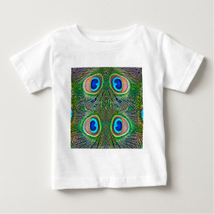 Peacock Feathers Kaleidoscope Print Baby T-Shirt