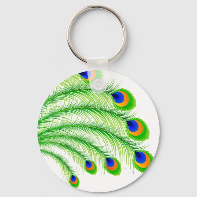 Peacock Feathers Key Ring (Front)