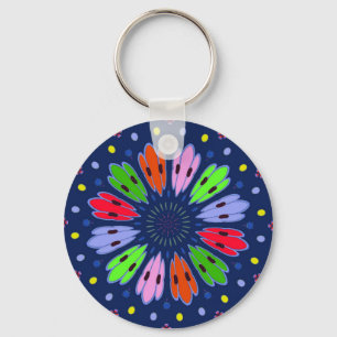 Peacock Feathers Key Ring
