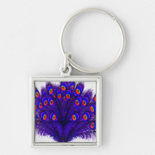 Peacock Feathers Key Ring (Front)