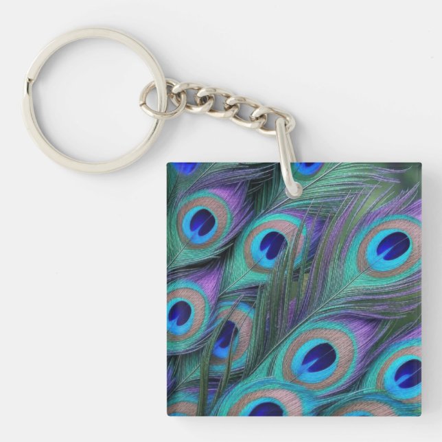 Peacock Feathers Key Ring (Front)