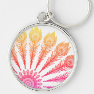 Peacock feathers  key ring