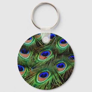 Peacock Feathers Key Ring