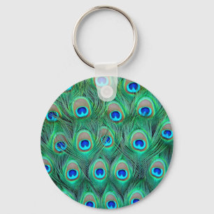 Peacock Feathers Key Ring