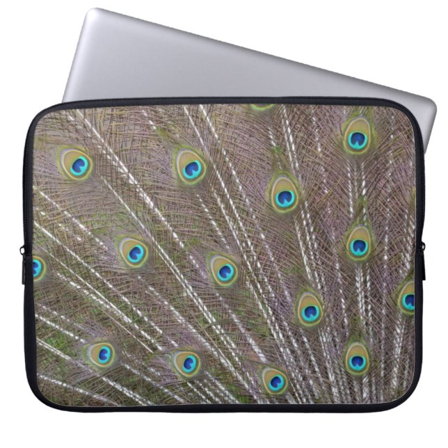 Peacock Feathers Laptop Sleeve (Front)