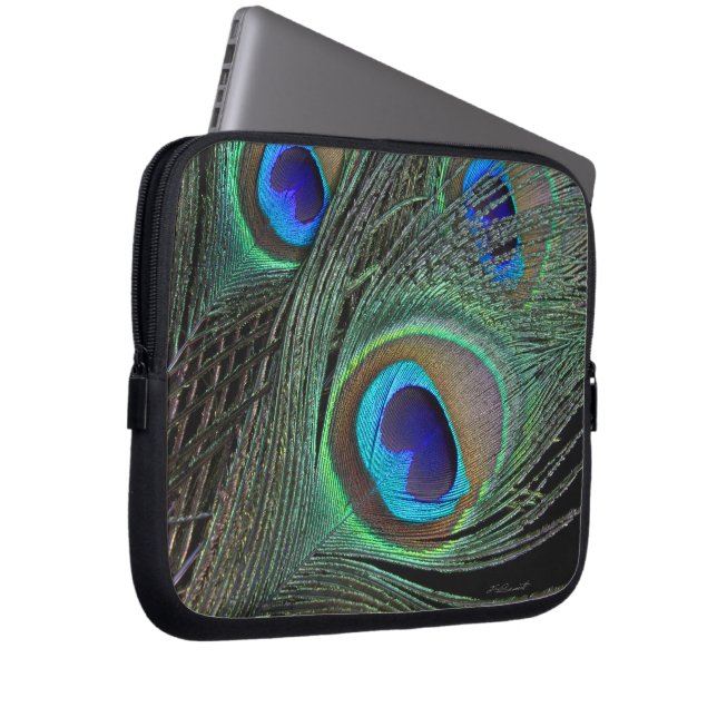 Peacock Feathers Laptop Sleeve (Front Right)