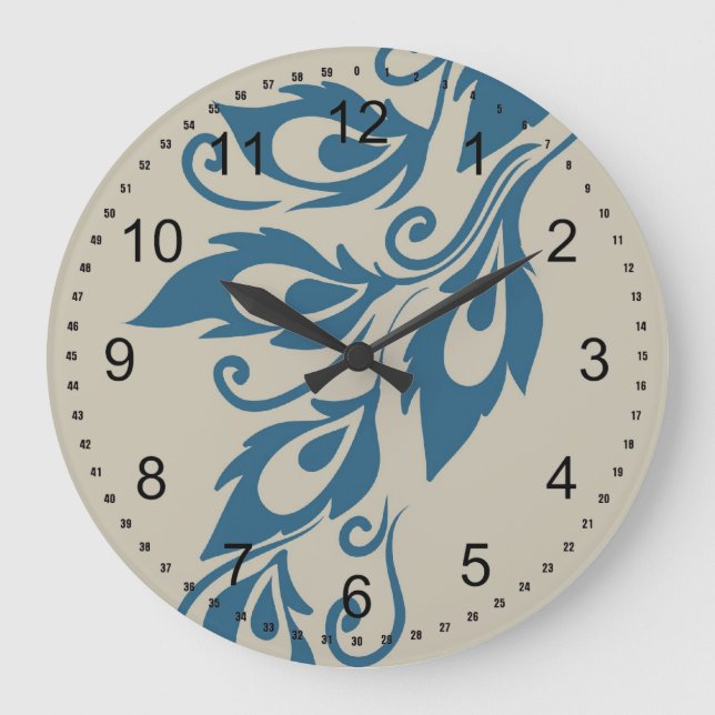 Peacock Feathers Large Clock (Front)