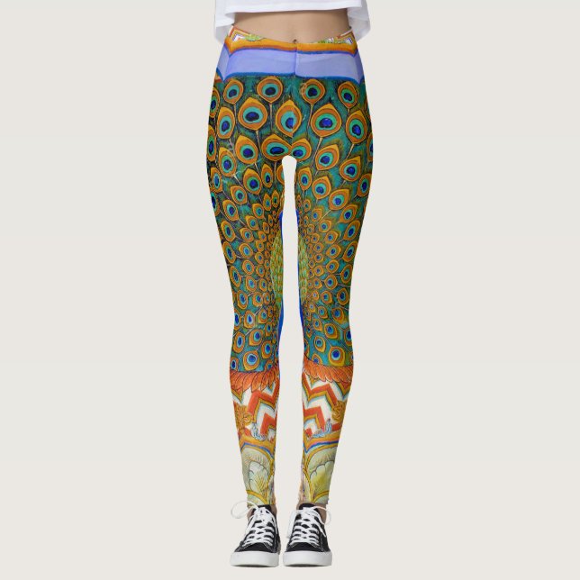 Peacock Feathers Leggings (Front)