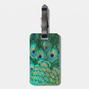 Peacock Feathers Luggage Tag