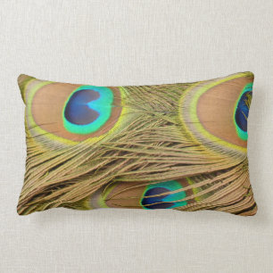 Peacock Feathers Lumbar Cushion