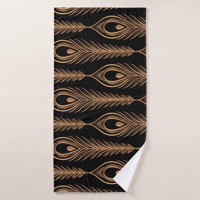 Peacock Feathers, Luxury Oriental Pattern. Bath Towel (Bath Towel)