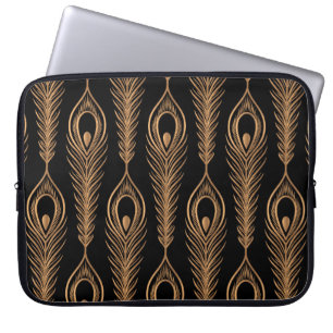 Peacock Feathers, Luxury Oriental Pattern. Laptop Sleeve