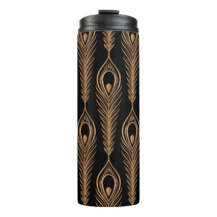 Peacock Feathers, Luxury Oriental Pattern. Thermal Tumbler