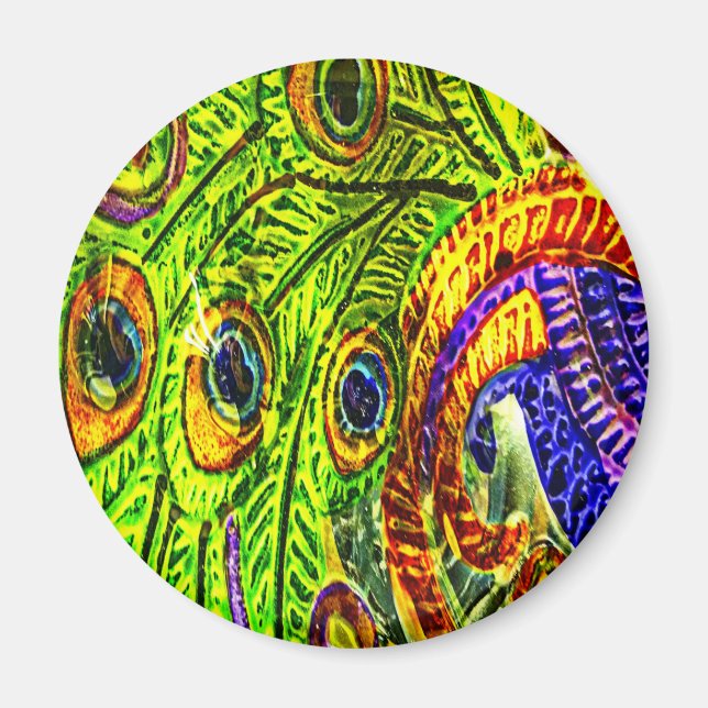 Peacock Feathers Magnet (Front)