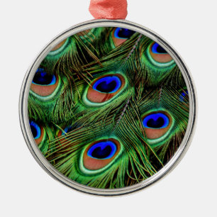 Peacock Feathers Metal Ornament