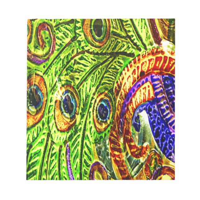 Peacock Feathers Notepad (Front)