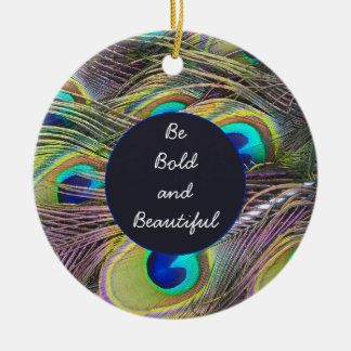 Peacock Feathers Ornament Round