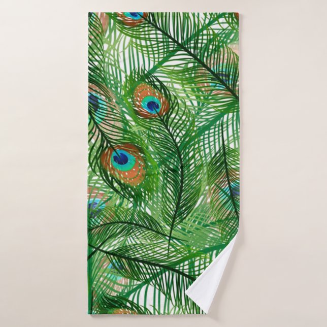 peacock feathers pattern bath towel (Bath Towel)