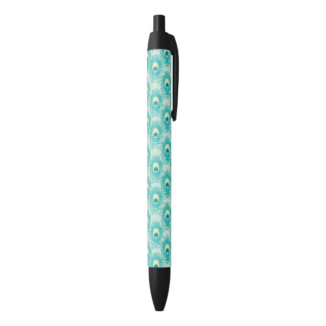 Peacock feathers pattern black ink pen (Bottom (Vertical))