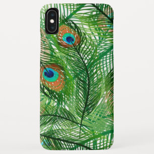 peacock feathers pattern iPhone XS max case