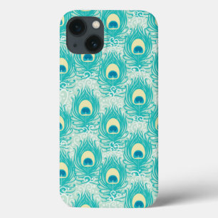 Peacock feathers pattern iPhone 13 case