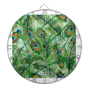 Peacock feathers pattern dartboard