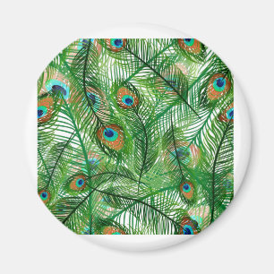 Peacock feathers pattern magnet