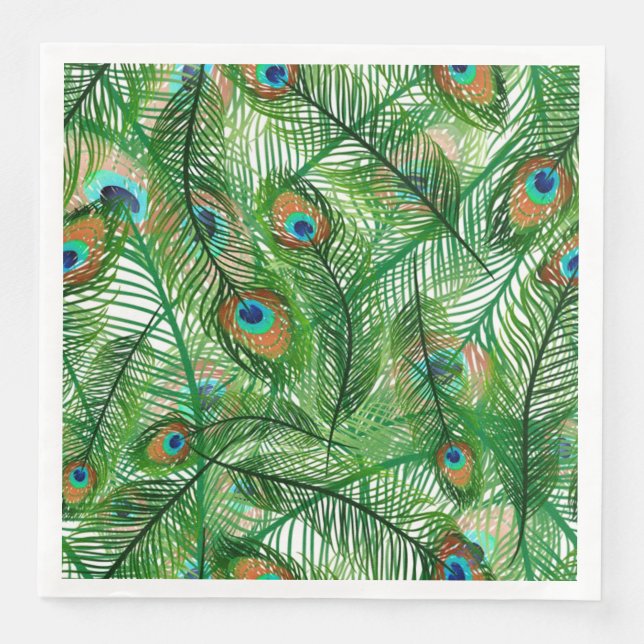 peacock feathers pattern napkin (Front)