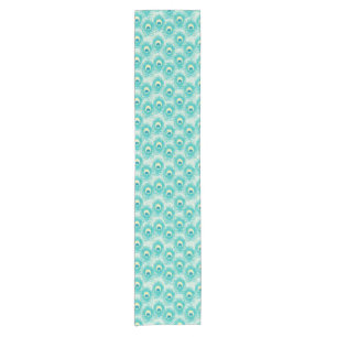Peacock feathers pattern short table runner