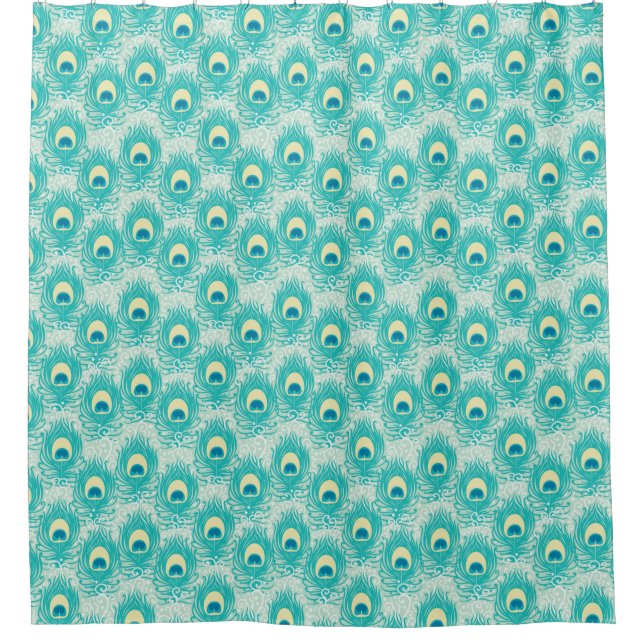 Peacock feathers pattern shower curtain (Front)