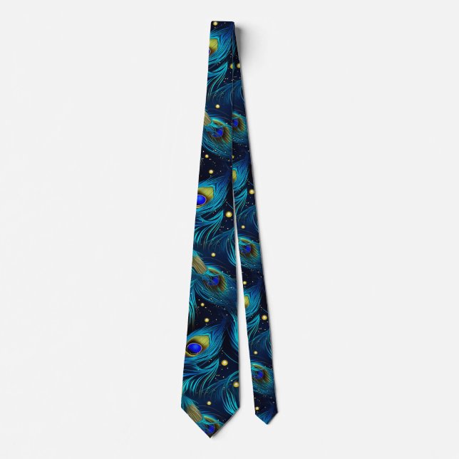 Peacock Feathers Pattern Tie (Front)