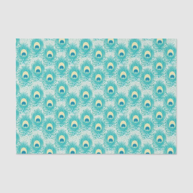 Peacock feathers pattern tissue paper (Front)