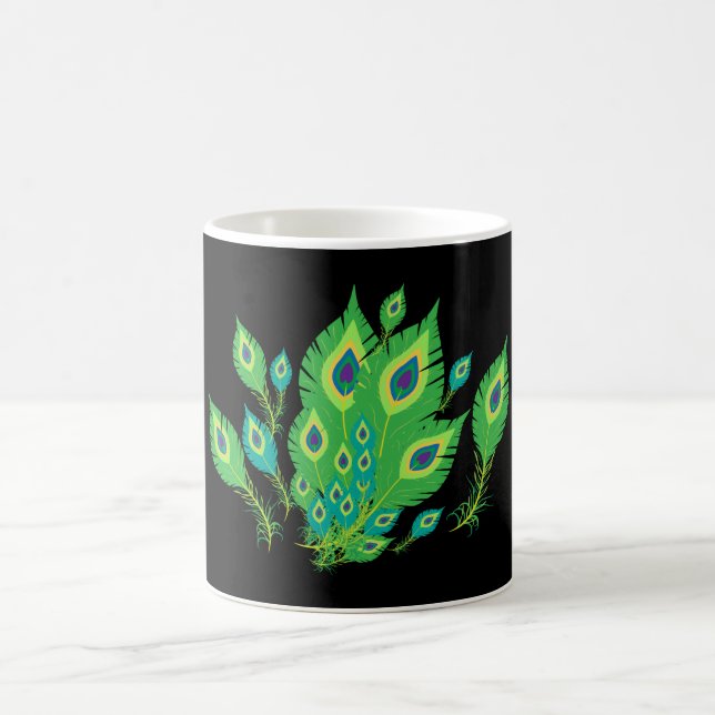 Peacock Feathers | Peacock Birds | Nature Coffee Mug (Center)