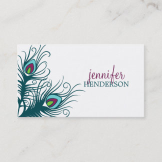 Peacock Feathers Personal Calling Card