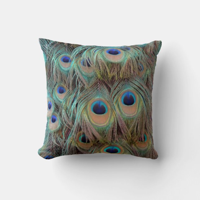Peacock Feathers Pillow (Front)